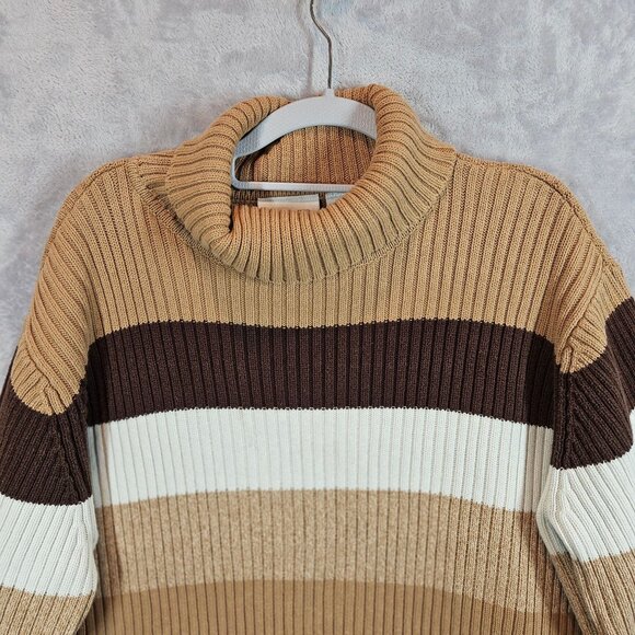 Liz Claiborne Woman Striped Turtleneck Sweater 1X Ribbed Knit career modest - Picture 4 of 14